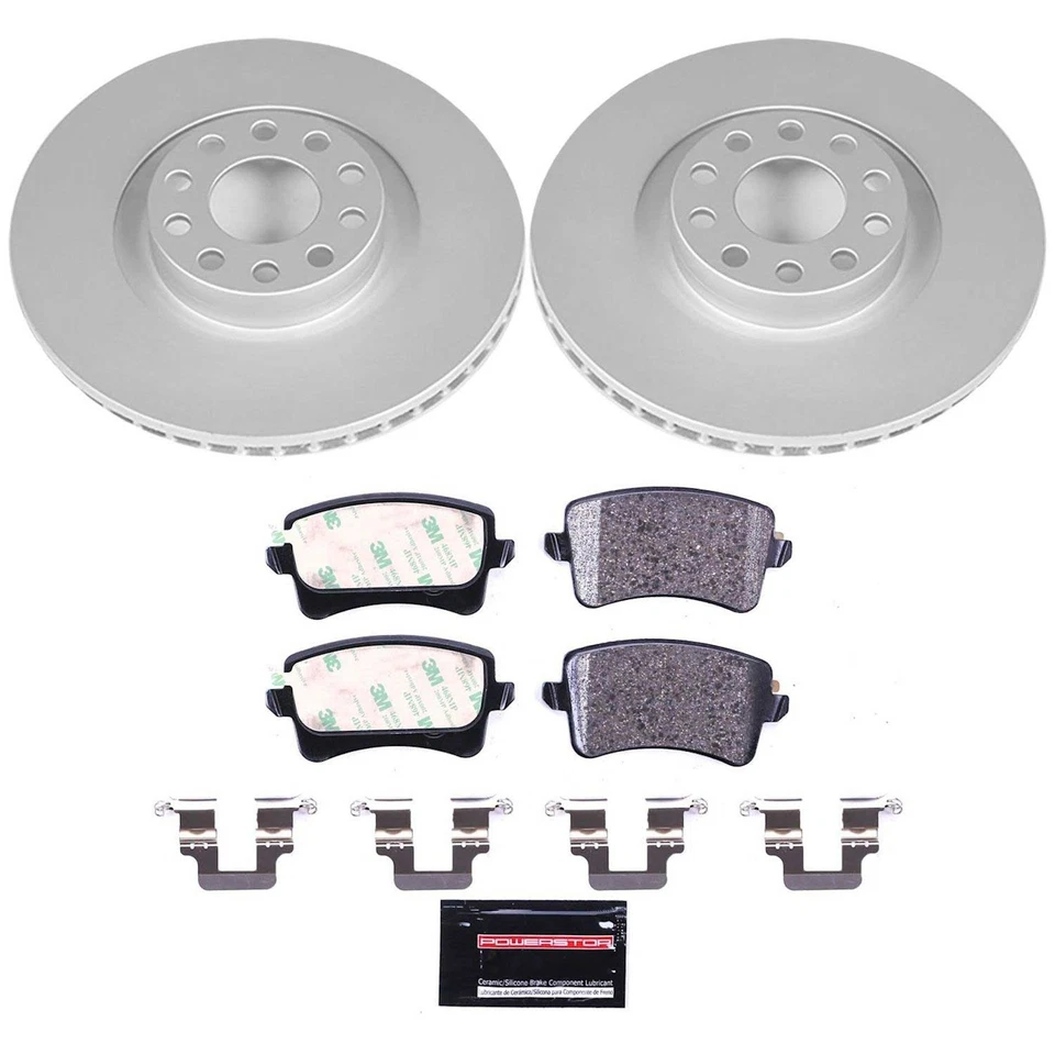 Powerstop ESK948 Brake Disc and Pad Kits 2-Wheel Set Front for Audi A6 Quattro - Image 2 of 2