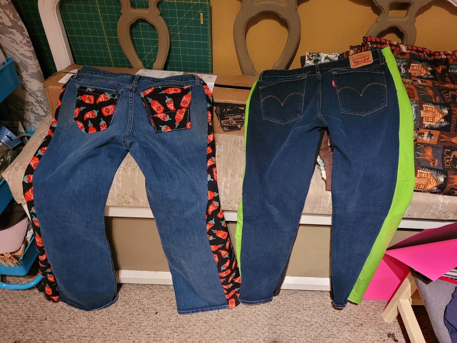 Levi's Handmade Patchwork Multicolor Distressed W… - image 3