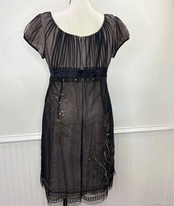 Adrianna Papell 18W Dress Milk Maid Whimsigoth Fairy Grunge Y2K Coquette Sheer - Image 4 of 4