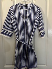 J Crew Stripe Fringe Button Shirt Dress Size 2