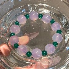 Natural Purple Chalcedony Bracelet 12mm Undyed Unenhanced Gemstone Beads