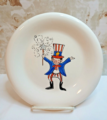 HausenWare Sally Noll Embossed Uncle Sam Patriot 8'' Plate