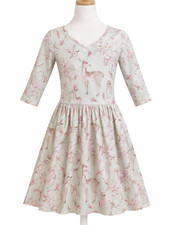 DDS Dot Dot Smile Dress 7 Novelty Deer Fawn Ballerina Twirl Cross Back Soft Knit