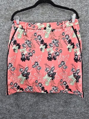 Rohnisch Skort Womens 40 Mid Rise Short Stretch Pockets Pink Floral Golf Tennis
