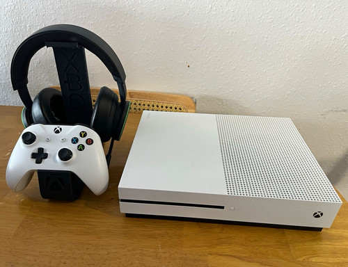 Microsoft Xbox One S White Console Bundle w/ Controller, Headset, HDMI & Power