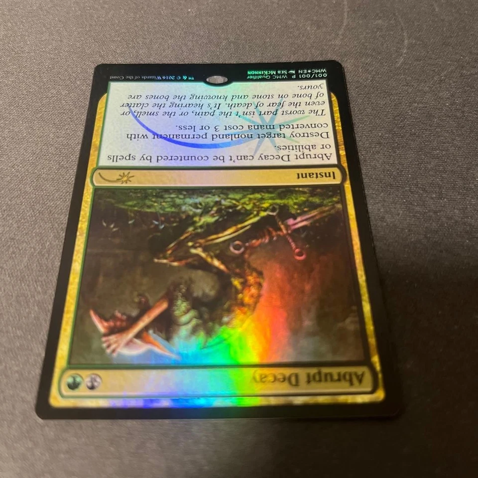 Magic The Gathering Abrupt Decay Foil WMCQ Promo Play Used - Image 3 of 4