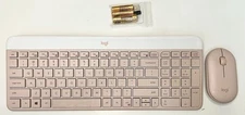 Logitech MK470 Slim Wireless Keyboard and Mouse Combo - Rose- READ