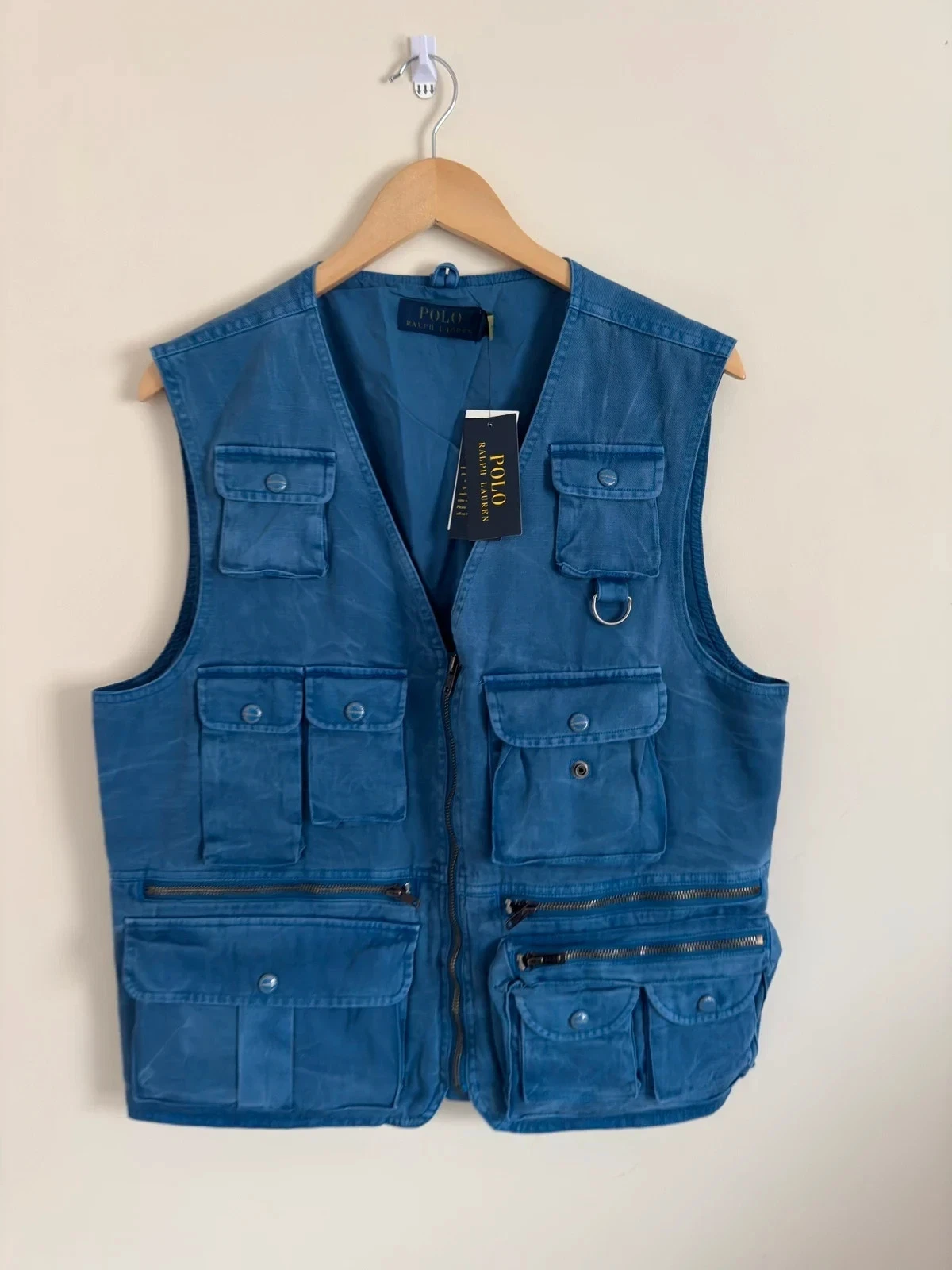 Polo Ralph Lauren Blue Cotton Outdoor Utility Gilet Size L
