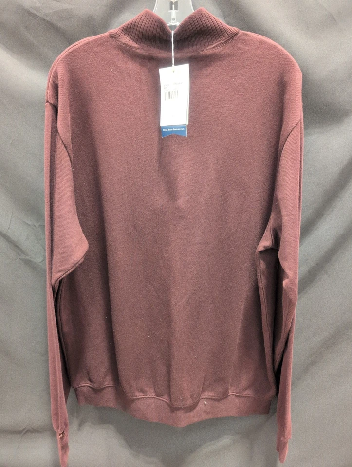Cutter & Buck Burgundy Fleece Recycled Half Zip Pullover Sweater, Men's Large - Image 2 of 4