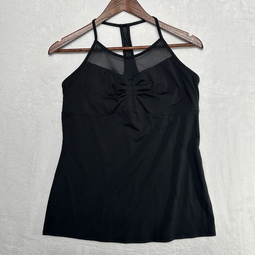 Fabletics Addison Performance Tank Top Mesh Black Racerback Bra Size Small