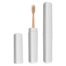 2Pcs Travel Toothbrush Case,  8.27 x 1.38" Travel Toothbrush Holder, Gray