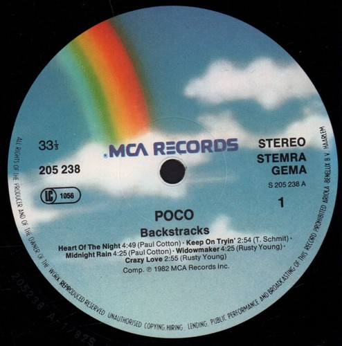 Poco Backtracks LP vinyl Europe MCA 1982 205238 - Picture 3 of 3