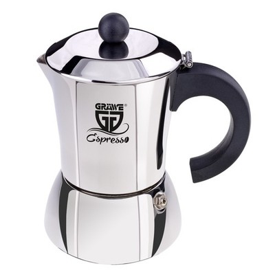 GRÄWE Espressokocher Espressokanne Edelstahl Induktion 6 Tassen Kaffeebereiter
