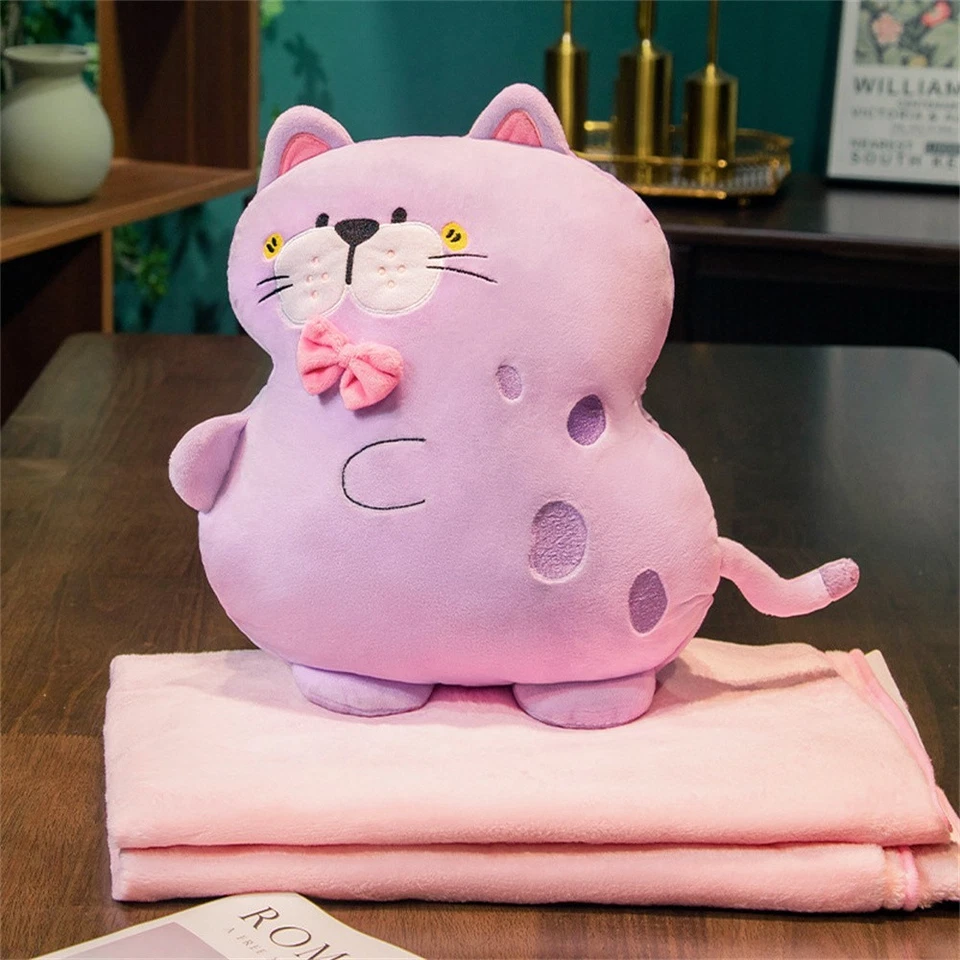 2-in-1 Kuscheldecke & Kissen, Tier-Design Sofadecke Deckenkissen, Wohndecke - Bild 2 von 4