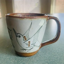 Ken Edwards Pottery El Palomar Tonalá Mug Bird, Butterfly, Flowers Mexico