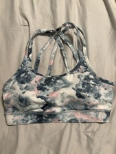 Gaiam Women's Stretch Padded Sports Bra Multi-Colored Tie-Dyed Print, Size s