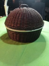 Cestino In Vimini E Porcellana Portapane Frutta Biscotti Mulino  Bianco Vintage