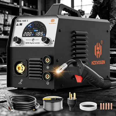 HZXVOGEN MIG185 Welding Machine 110V/220V TIG MMA MIG Welder Gas/Gasless 185Amp