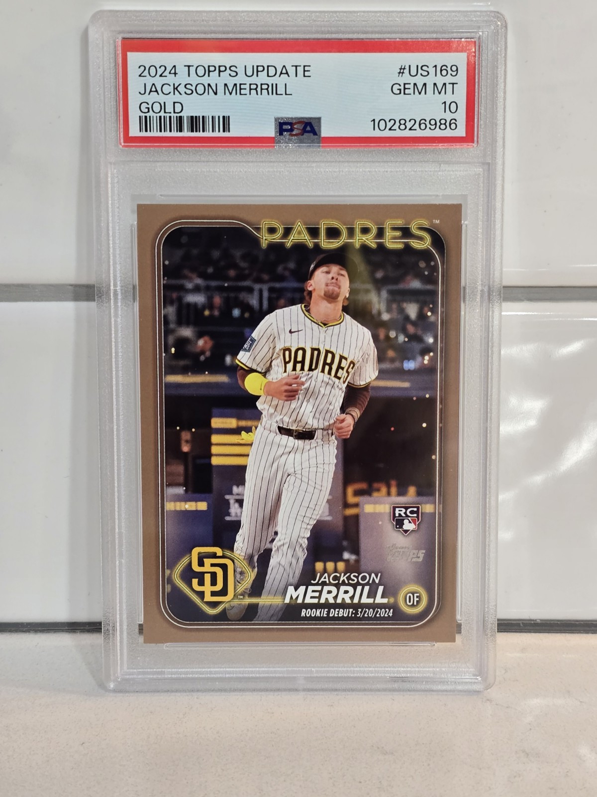 2024 Topps Update Jackson Merrill #US169 Gold /2024 RC Rookie PSA 10 GEM MT