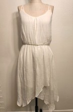 Amy Byer Size Medium White Thin Strap Flowy Lace Back Dress 