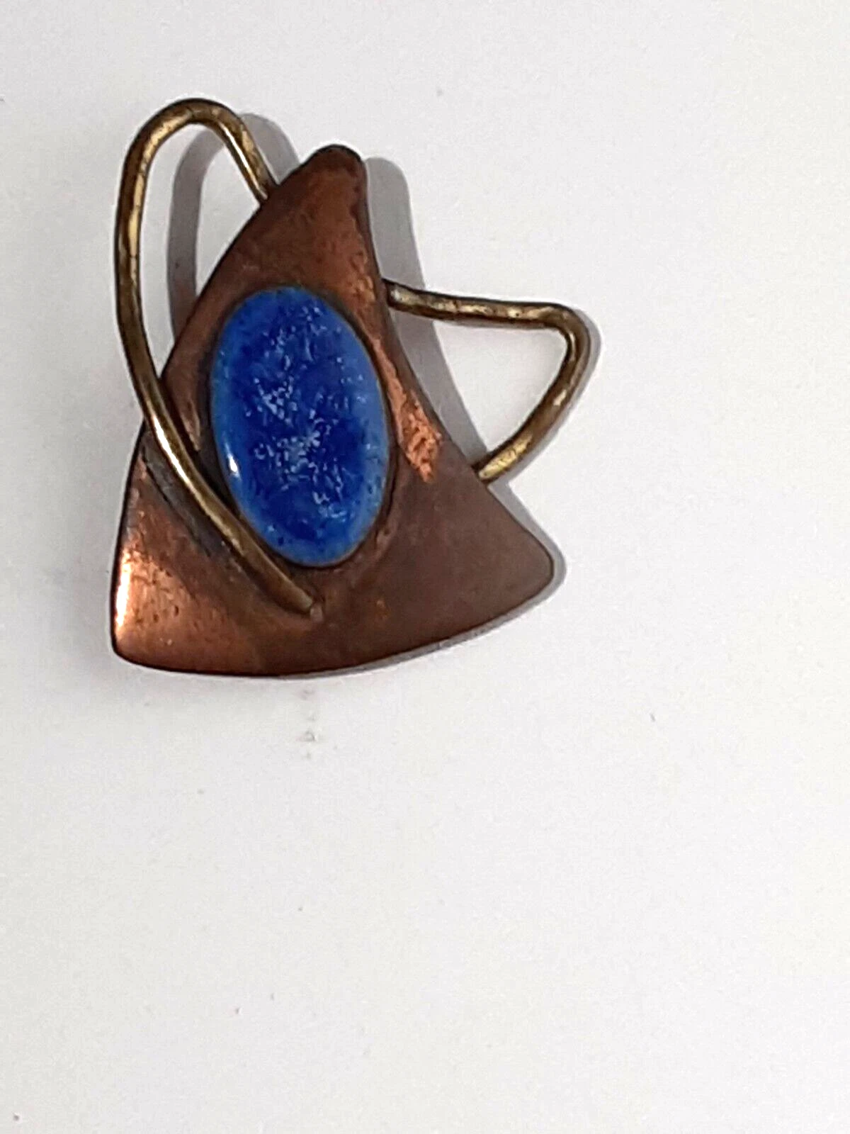VINTAGE RETRO JOHN BRYAN COPPER & ENAMEL PIN BROOCH
