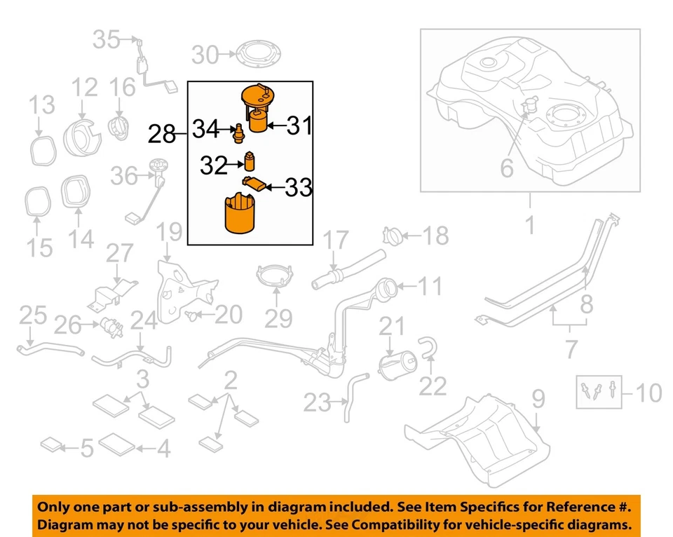 Used Fuel Pump fits: 2007 Mazda CX-7 Pump Assembly LH tank side Grade A Foto 3 de 4