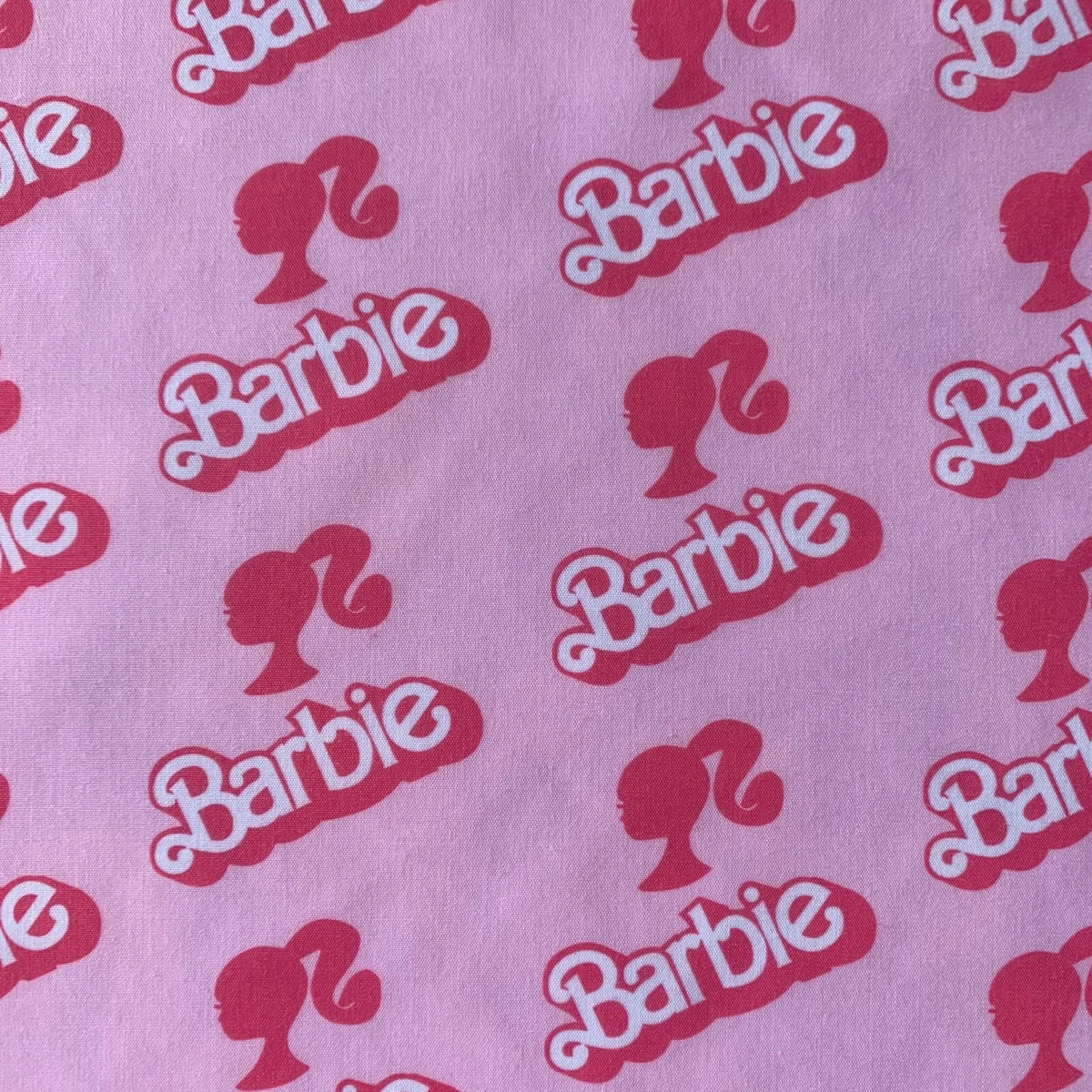 Barbie logo sale fabric