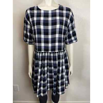 Urban Outfitters blue, black and white plaid check dress Large | eBay Urban Outfitters blue, black and white plaid check dress Large | eBay