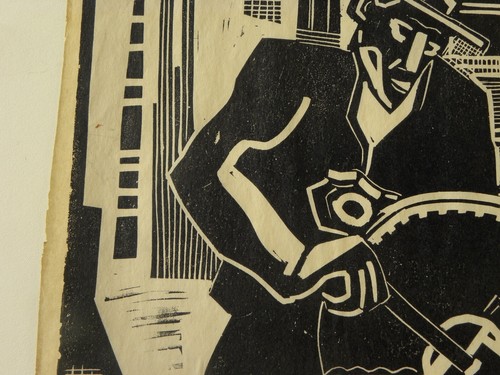 Irving Lehman WPA 1930's modernist woodcut print possibly African-American man - Picture 11 of 11