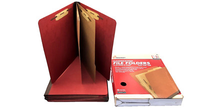 10 Folders Letter Size 6 Section Classification Folder Full Top Tab Earth Red