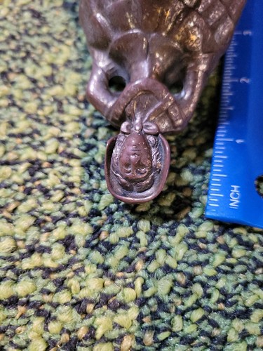 Vintage Cast Iron Brass Bell Victorian Lady w/ Bonnet Full Dress Heavy England - Picture 2 of 3