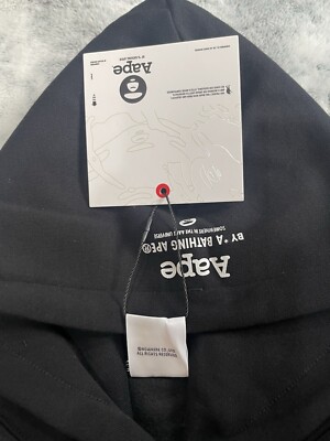 Size XL Aape by *A Bathing Ape Basic Hooded Sweater Black M7581XXK