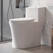 Elongated Toilet One Piece Toilet w/ Soft Close Seat, ADA Comfort Height 12''
