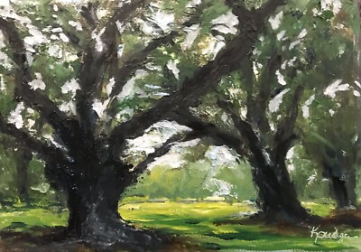 ACEO ATC Signed Art Print  Ladies Of Oak Alley  Artist Trading Card FREE Ship