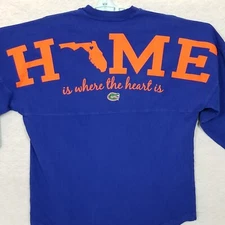 FLORIDA GATORS Home Graphic Embroidered SPIRIT T-Shirt Short Sleeve Blue Small