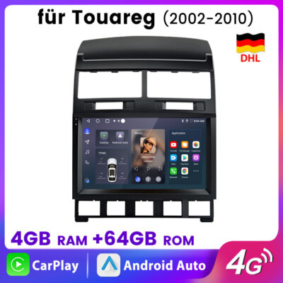 9'' Android 13 CAR RADIO CarPlay GPS Navi 4+64GB for VW Touareg 2002-2010 AIVoice
