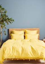 New Anthropologie Scalloped Crochet Cotton-Linen Duvet Twin