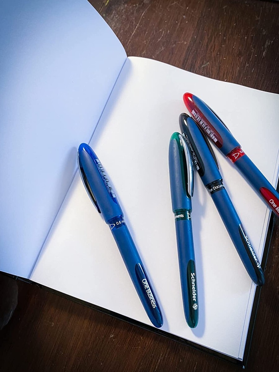 Schneider One Business Rollerball Pens - 0.6mm Ultra Smooth Tip, 5 Pens (3 Black, 2 Blue), Waterproof Ink - View #2