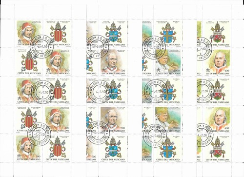 Vatican 2000 POPES of the HOLY YEAR MNH CTO SET of Mini Sheets SC # 1141-1149 - 第 1/2 張圖片