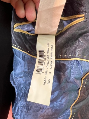 Massimo dutti leather jacket hype classic blue size s - Picture 8 of 11