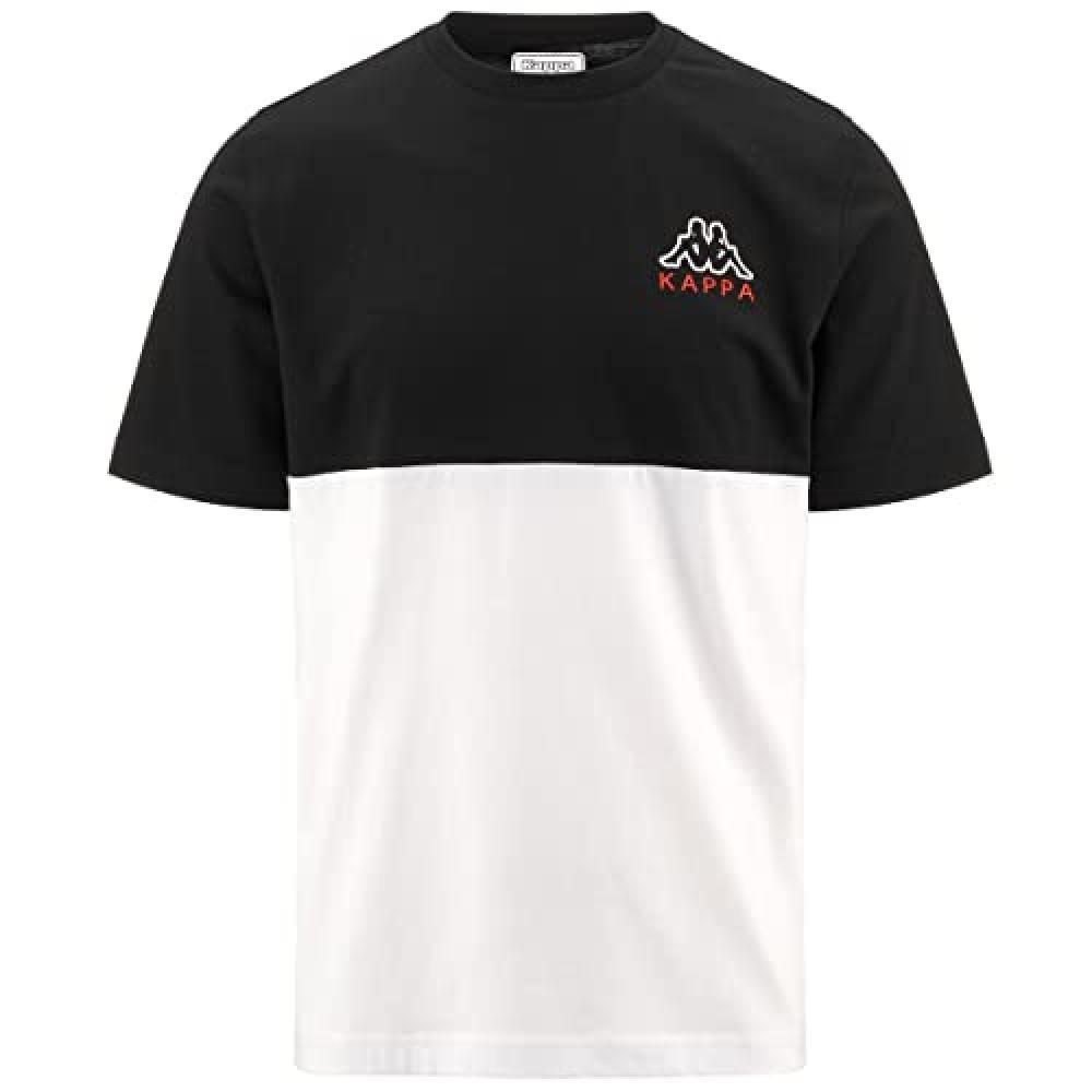 (TG. M) Kappa Edwin Ckd, Maglietta Uomo, Nero/Bianco, M - NUOVO