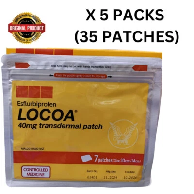 LOCOA Transdermal 40mg 7'SX5 PACKS (35 Patches) Joint Pain Relief Free Shipping