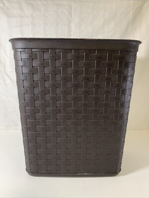 Sterilite Weave 3.4 Gallon Plastic Home/Office Wastebasket Trash Can Brown
