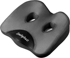 Seat Cushion Pillow - 100% Memory Foam Washable Cover Tailbone Back Pain Relief