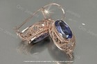 4Ct Oval Cut Blue Tanzanite Women's Drop & Dangle Earrings 14K Rose Gold Finish