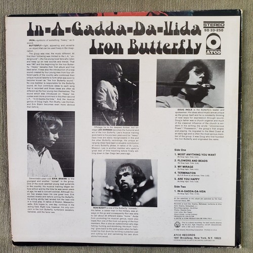 Iron Butterfly - In-a-Gadda-da 12" vinyl LP Misprint, Repress, ATCO SD33-25 USA - Picture 10 of 12