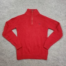 Chaps Sweater Boys Extra Large Red Long Sleeve Mock Neck Zip Preppy Size 20