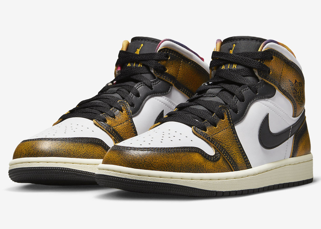 シューズ(男性用) NIKE airjordan1 taxi mid 25.5 Nike Air Jordan 1 Mid SE Orange Sail Taxi Wear Away DQ8417