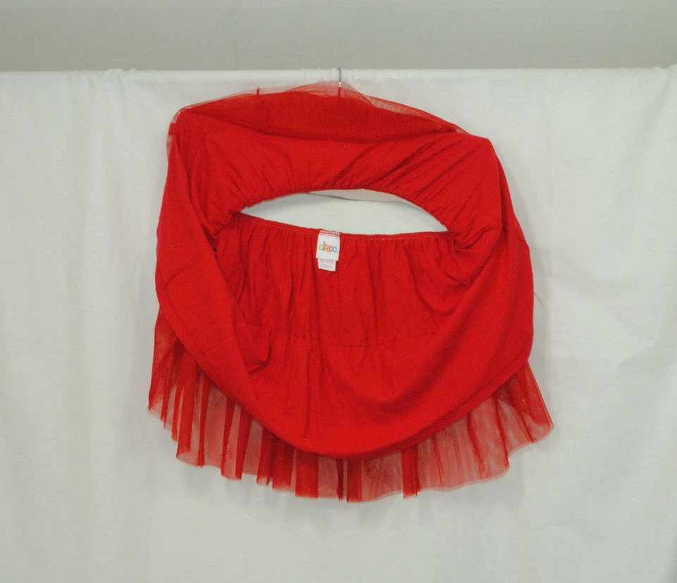 Circo Talla XL 14-16 Niñas Rojo En Niveles Tutú Falda Algodón Forrado Cintura Elástica Foto 2 de 4