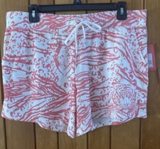 New PJ Salvage pajama Shorts Bottom Tiger L Coral Ivory
